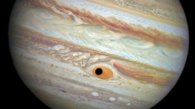 Jupiter's storm looks like an eye.