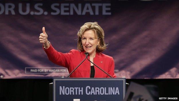 North Carolina Senator Kay Hagan at a campaign event.