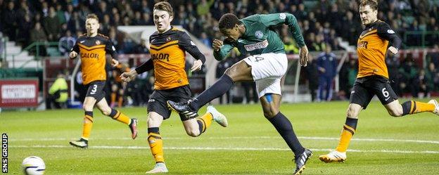 Dominique Malonga scored Hibernian's first goal