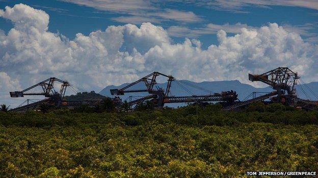 Coal mining machinery at Abbot Point. 16 April 2013