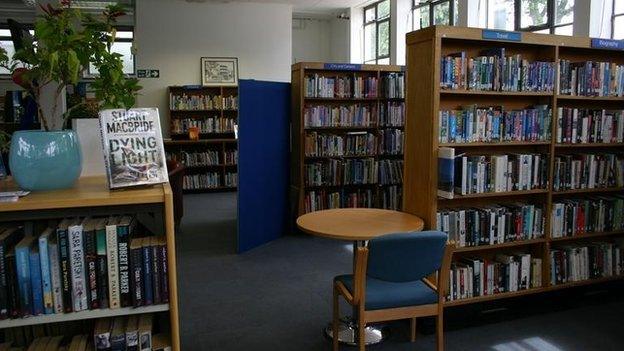 Books in a library