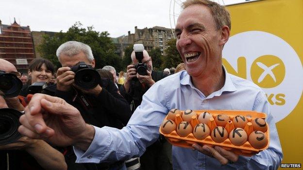 Jim Murphy with a tray of eggs