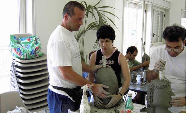 People in Tagliaferri's workshop