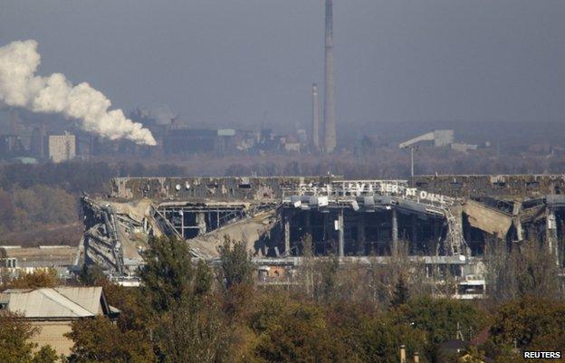 The main terminal at Donetsk airport