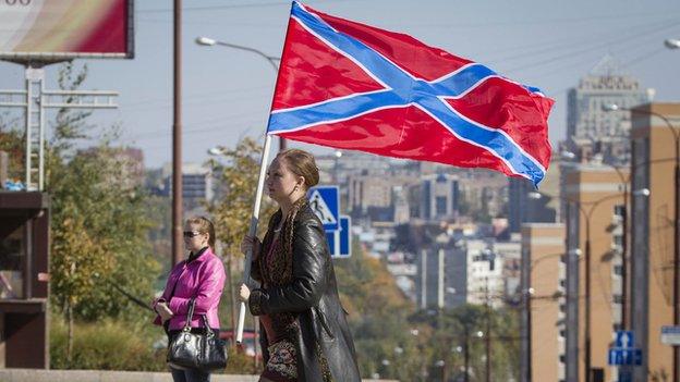 Novorossiya flag, Donetsk, 4 Oct 14