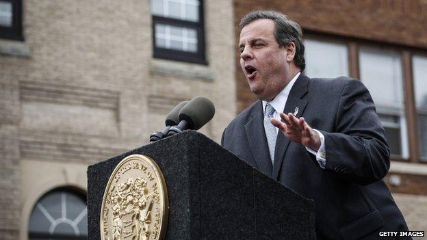 New Jersey Governor Chris Christie appeared in Belmar, New Jersey, on 29 October 2014