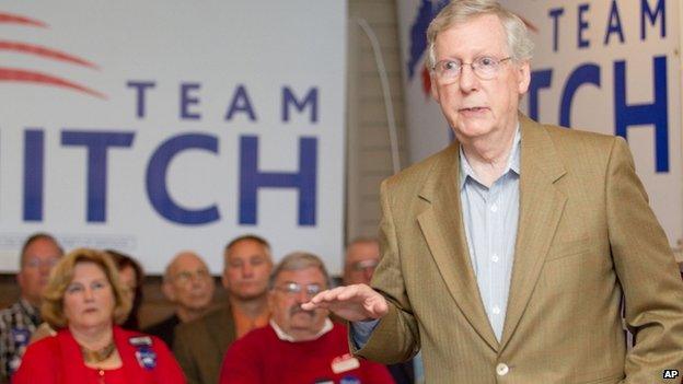 US Senator Mitch McConnell appeared in Paducah, Kentucky, on 29 October 2014