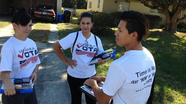 People campaigning