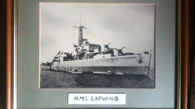 HMS Lapwing, the ship Tommy Jess was on when it was torpedoed and sunk in 1945