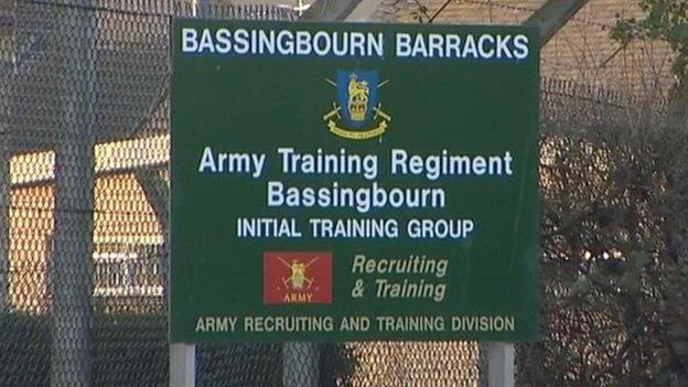 Bassingbourn Barracks sign