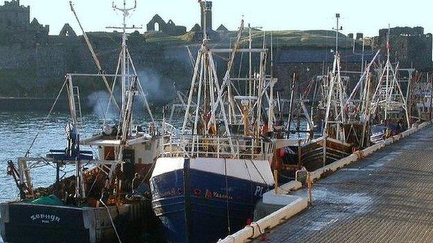 Fishing boats in Peel Harbour courtesy Manxscenes.com