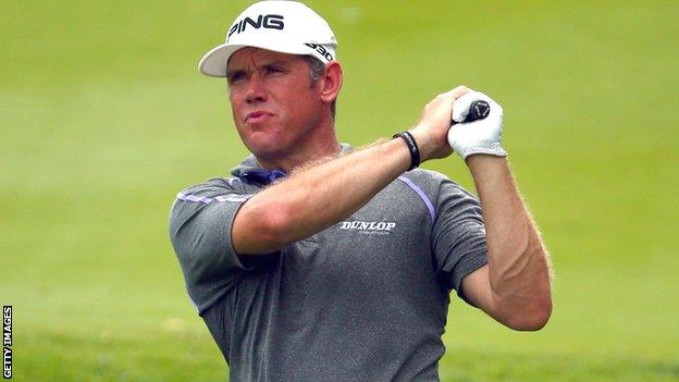 Lee Westwood in second-round action at the CIMB Classic