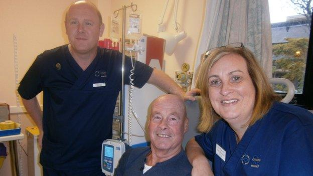 Patient Brian Williamson with day unit manager Sue Rowland