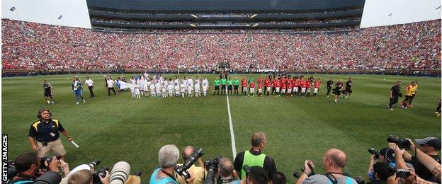 Man United v Real Madrid was watched by 109,000 fans in Michigan