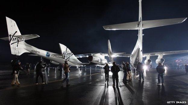 File photo: Virgin Galactic unveils its new SpaceShipTwo spacecraft at the Mojave Spaceport, California, 7 December 2009