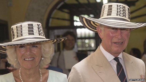 The Prince of Wales and Duchess of Cornwall during their visit to Colombia