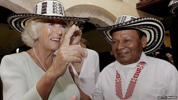 The Prince of Wales and Duchess of Cornwall during their visit to Colombia