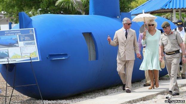 The Prince of Wales and Duchess of Cornwall during their visit to Colombia