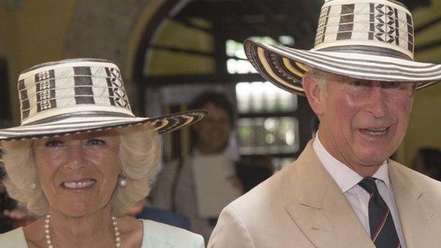 The Prince of Wales and Duchess of Cornwall during their visit to Colombia