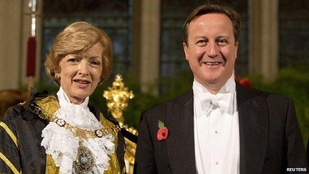 Fiona Woolf and David Cameron