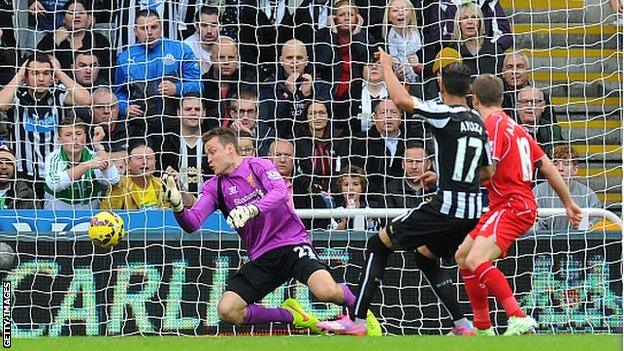 Ayoze Perez scores the winner for Newcastle against Liverpool