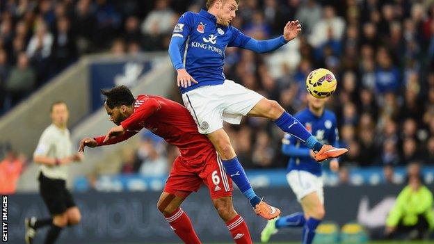 Joleon Lescott and Jamie Vardy