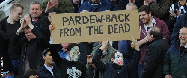 Newcastle fans at the home game against Liverpool