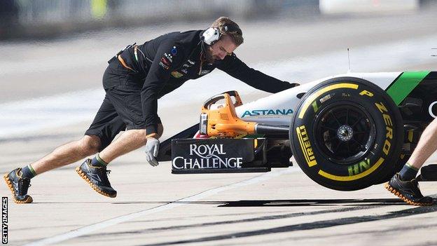 Force India pit lane