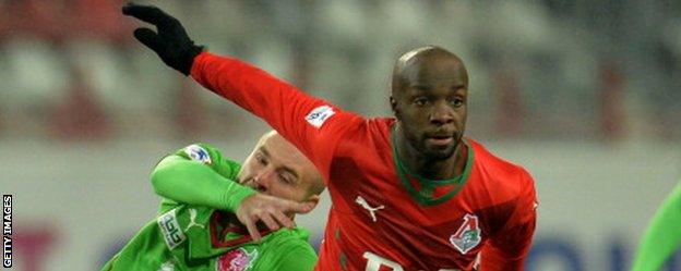 Lassana Diarra in action for Lokomotiv Moscow