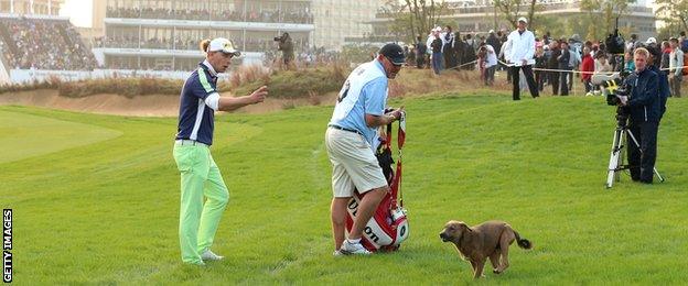 Marcel Siem and canine friend