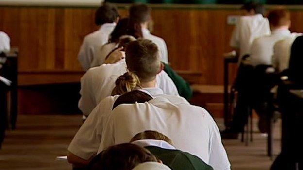 Pupils sitting exams