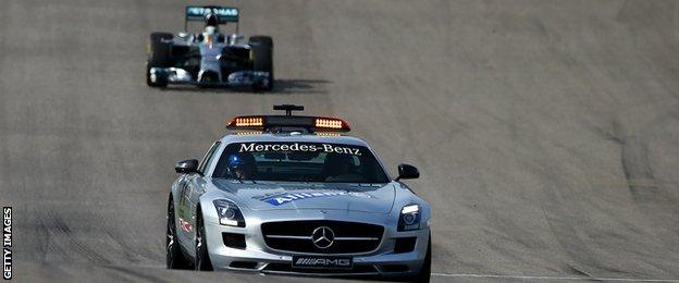 Safety car and Nico Rosberg