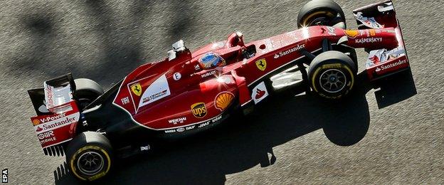 Fernando Alonso in a Ferrari