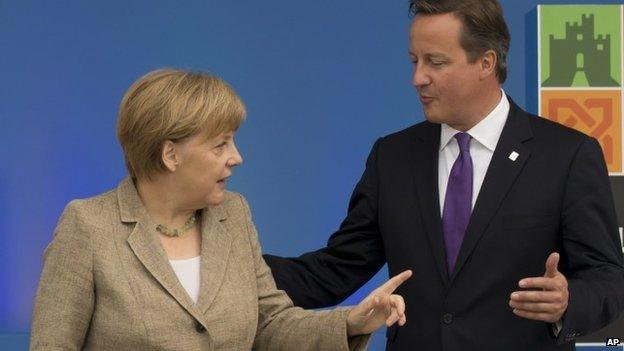 Angela Merkel and David Cameron at a NATO summit in September