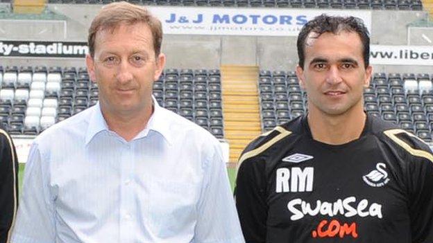 Huw Jenkins and Roberto Martinez