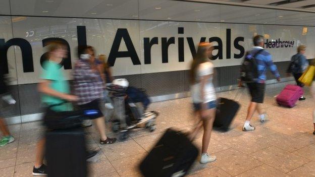 Arrivals at London's Heathrow airport