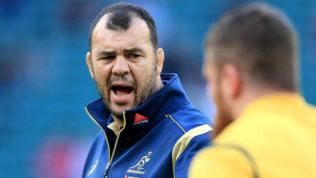 Michael Cheika shouts at his players