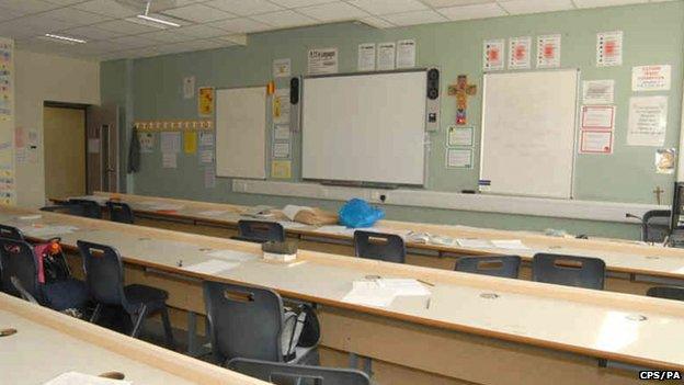 The classroom where Ann Maguire was attacked