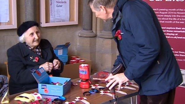 Olive Cooke selling poppies