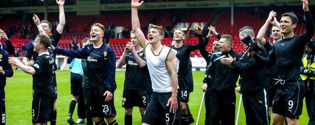 Motherwell beat Aberdeen on the last day of season 2013-14 at Pittodrie to finish second in the top flight