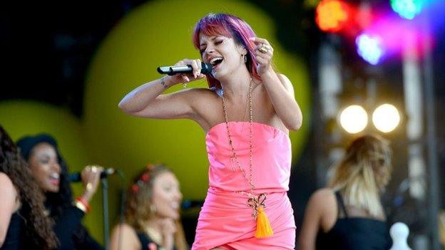 Lily Allen at Glastonbury 2014