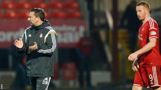 Derek McInnes and Adam Rooney (right)