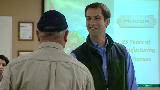 Tom Cotton shaking hands