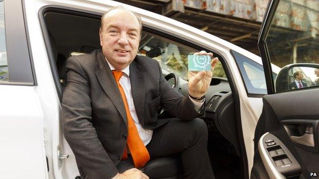 Norman Baker promoting a new car initiative in September 2013