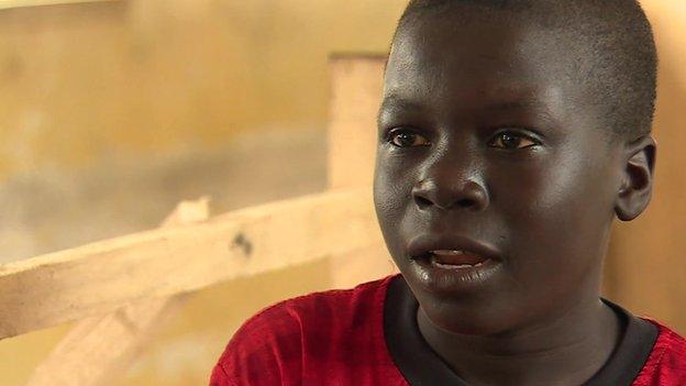 Ebola survivor Amara Sessey in Gbantama, Port Loko district, Sierra Leone