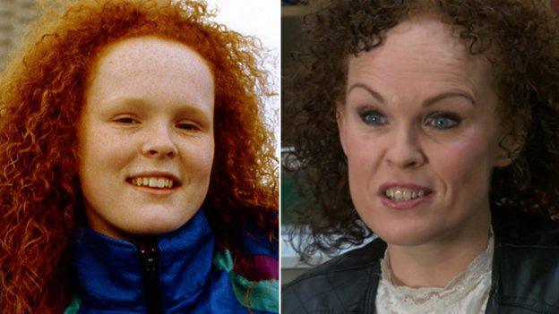 Lyndyann Barrass (Spuggie) in 1992 and 2014