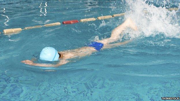 boy swimming