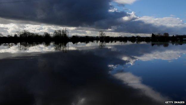 Flooding in Moorland, Somerset