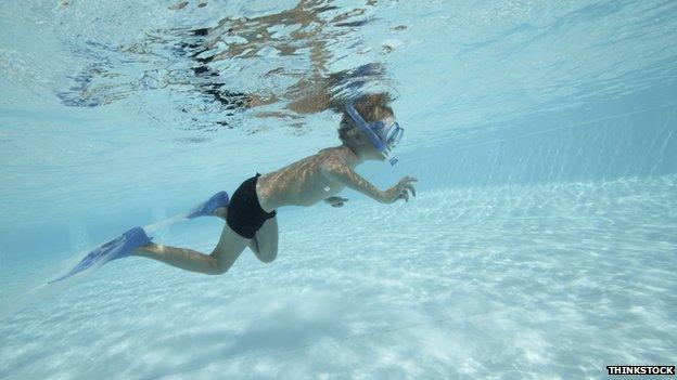 boy swimming