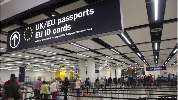 passport control, Gatwick